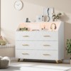 COZONY 47" Black Chest of Drawers Lighted 6-Drawer Dresser w/Charging Station & Storage Shelf Wooden Dresser with Metal Legs for Bedroom Living Room - 4 of 4