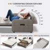 Luck Live Adjustable Sleeper Chair Pullout Sofa Bed with Modern Linen Fabric for Living Room - 3 of 4