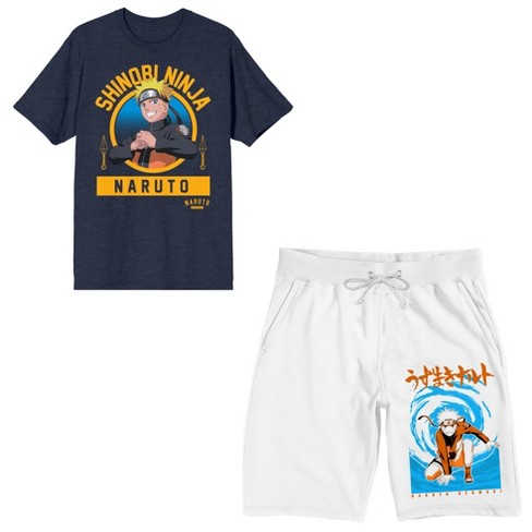 Naruto Shinobi Ninja Men's Short Sleeve Shirt & Sleep Shorts Set-xl ...