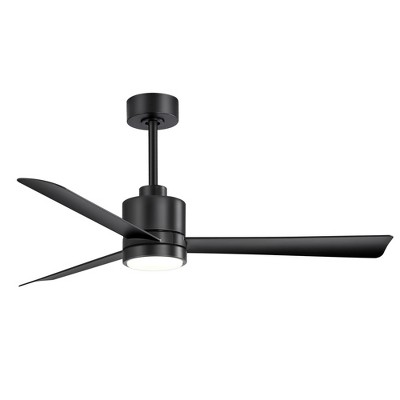 Airsurfer 52" Matte Black 3-Blade LED Ceiling Fan with Remote and Color-Changing Light