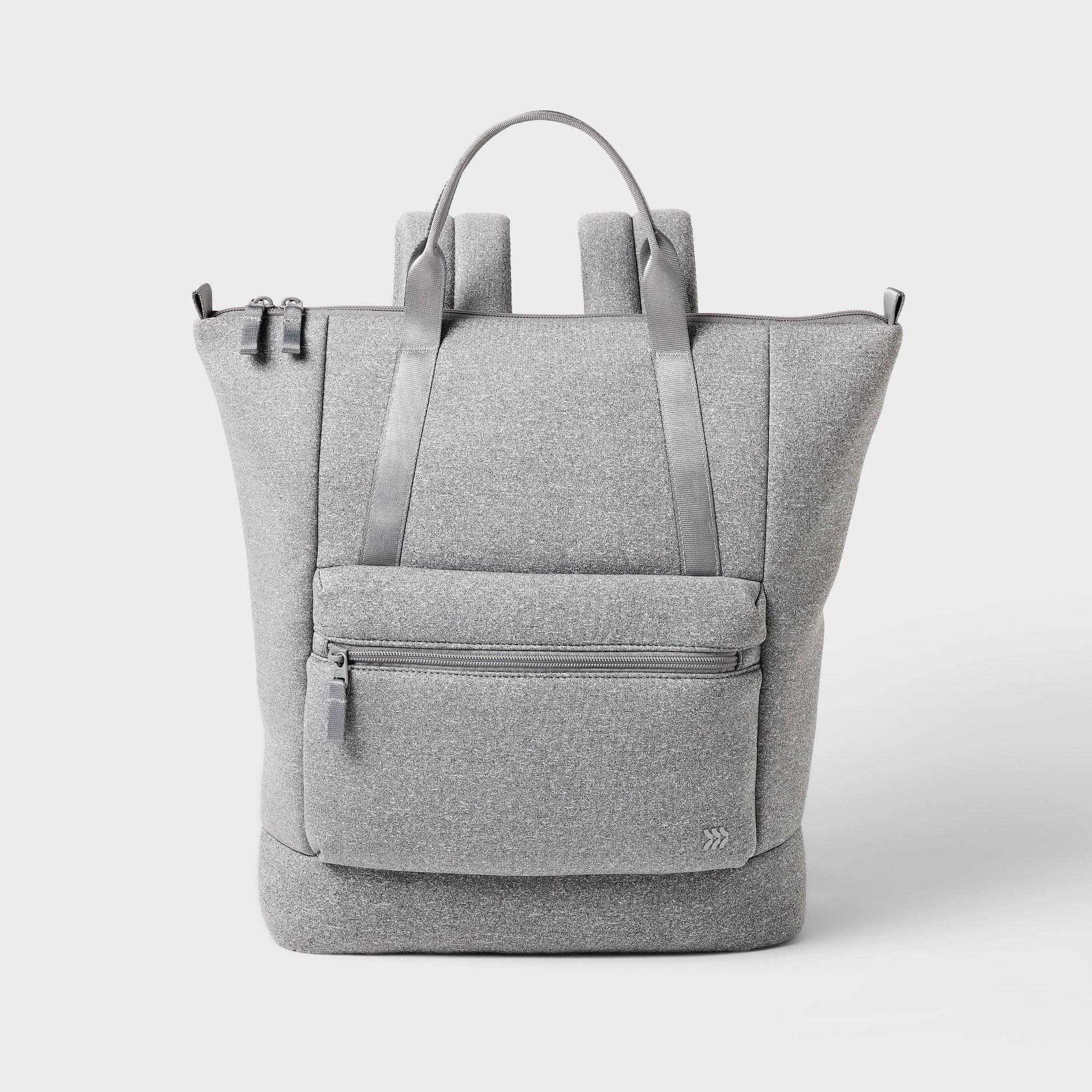 Faux Neoprene Tote Backpack - All In Motion™ Heather Gray: Water Repellent Knit