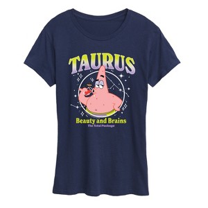 Women's - Spongebob Squarepants - Patrick Star Taurus Astrology Short Sleeve Graphic T-Shirt - 1 of 4