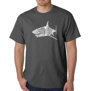 LA Pop Art Men's Word Art T-shirt - SPECIES OF SHARK - 1 of 4