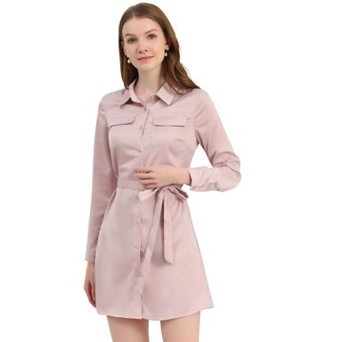 blush pink button down long sleeve dress Pink Striped Button Down Maxi Dress