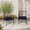 Aoodor 19x19x5 Inch Tufted Outdoor Chair Cushions, Water and Fade Resistant Polyester Dining Chair Pads with Ties for Patio Furniture, Set of 2 - 2 of 4