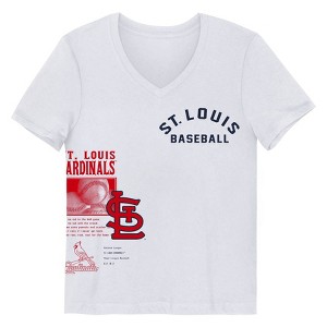 MLB St. Louis Cardinals Girls' White V-Neck T-Shirt - 1 of 1