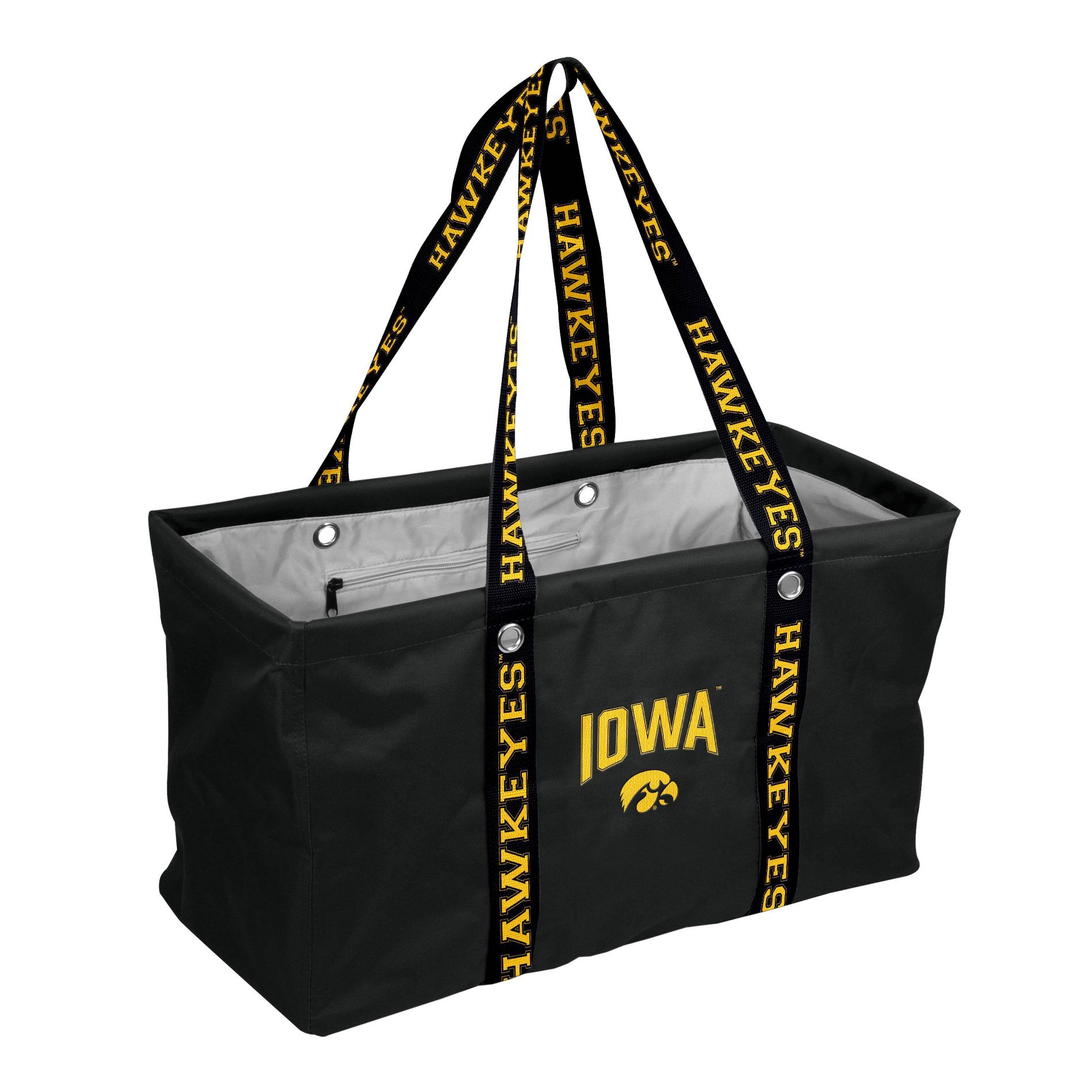 NCAA Iowa Hawkeyes Strap Handbag: Sports Pattern Tote, Polyester, Double Handle