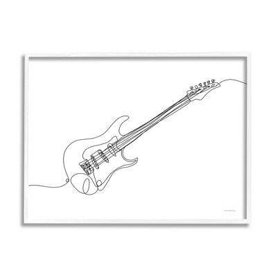 Stupell Industries Guitar Line Doodle Musical Instrument Framed Giclee