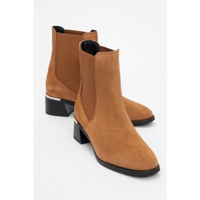 Neiva Cognac Brown Suede Leather Chelsea Boot (Women) | Forever & Always Shoes