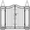 vidaXL Garden Gate Black 47.6"x3.1"x39.4" Wrought Iron - 3 of 4