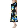 LA LEELA Women's Dress Summer Button Up Vacation Beachwear Bathing Suit Beach Long Shirt Cover ups Night T Shirt Large-X-Large Blue, Floral - 3 of 4
