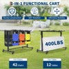 Folding Chair Rack with Wheels, Folding Chair and Table Cart for 42 Chairs or 12 Tables, Folding Chair Storage Dolly with Weatherproof Cover - 3 of 4