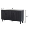 NicBex Sideboard Cabinet with Storage Modern Minimalist Freestanding Buffet Cabinet with 4 Doors for Kitchen,Living Room,Black - 3 of 4