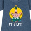 Girls' - SpongeBob SquarePants - Patrick It's Lit Graphic Short Sleeve Fleece Dress - 2 of 4