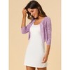 Allegra K Women's Elegant 3/4 Sleeve Sheer Floral Lace Cropped Bolero Shrugs - 4 of 4