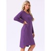 INSPIRE CHIC Women's Nightgown Long Sleeve Slit High Low Hem Rayon Built-in Bra with Pockets Sleepdress Nightwear Pregnancy - 2 of 4