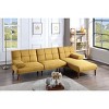 Okak Modern Adjustable Tufted Sofa Loveseat Sleeper Sofa, 2 seater Sofa Plush Couch with wooden legs for Small Apartments, living Room, Mustard - 2 of 4