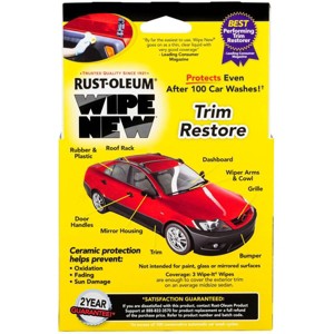 Rust-Oleum Wipe New Trim Restore and Protectant: Phosphorus-Free Car Wipes & Plastic Restorer for Discoloration - 1 of 4