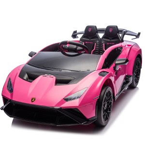 Lamborghini Huracan Sto 24V Kids Ride-On Drift Car, Electric Racing Sports Car Toys with 360° Spin, LED, Music, USB Port, Ages 3-8 - 1 of 4