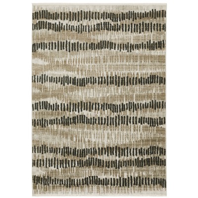 Oriental Weavers Bauer 8120D Beige/ Charcoal Indoor Area Rug - 3'10" x 5'5"
