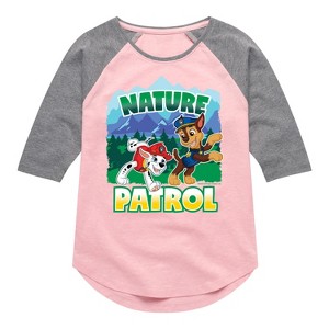 Girls' - Paw Patrol - Nature Patrol Shirt Tail Raglan Graphic T-shirt - 1 of 4