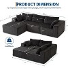 Sofabridge 108" Modular Cloud Sectional - No Assembly Required, Boneless Design with Memory Foam for Living Room, Dark Grey - 2 of 4