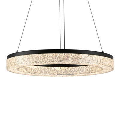 LLHZSY Modern Black LED Resin Round Chandelier-22 2/5"