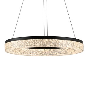 LLHZSY Modern Black LED Resin Round Chandelier-22 2/5" - 1 of 4