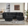 TiranisuBest Linen Fabric Reversible Sectional Sofa Bed with Storage Chaise–Pull-Out Sleeper and Removable Backrest for Modern Living Rooms - 3 of 4