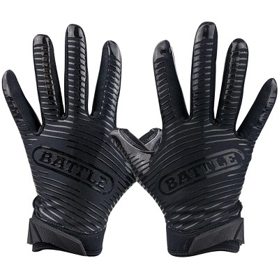 Battle Sports Doom 1.0 Adult Football Receiver Gloves – White, Full Finger, Padded