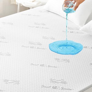 Aoibox Queen Mattress Protector Fully Waterproof Breathable Noiseless Deep Pocket 8-21 Inch 60x80 Mattress Cover - 1 of 4
