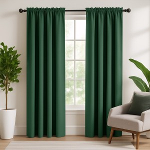 Deconovo-SolidBlackout-RodCurtains-2Panels - 1 of 4