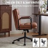 QingMoon Office Chair, PU Leather Computer Chair, Adjustable Swivel Task Chair, Mid Back Desk Chair with Reclining Backrest for Home Office - 2 of 4