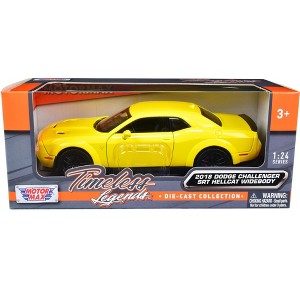 2018 Dodge Challenger SRT Hellcat Widebody Yellow 1/24 Diecast Model Car by Motormax - 1 of 3