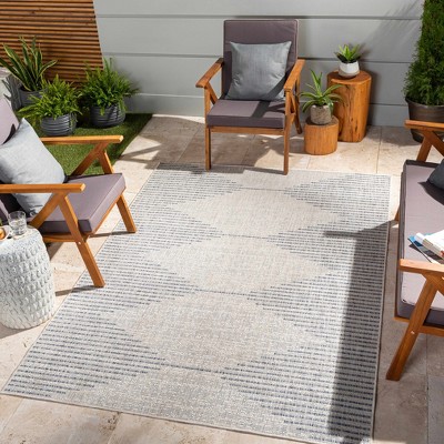 Hauteloom Stephan Gray & Blue Outdoor Rug
