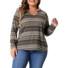 Agnes Orinda Women's Plus Size Long Sleeve Notch V-Neck Casual Fall Winter Blouses - 2 of 4