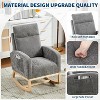 Rocking Chair, Upholstered Glider Chair with Side Pocket, Nursery Chair with High Backrest and Rubber Wood Legs for Living Room, Bedroom, Nursing Room - 4 of 4