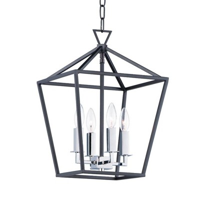 Maxim Lighting Abode 4 - Light Chandelier in  Textured Black/Polished Nickel