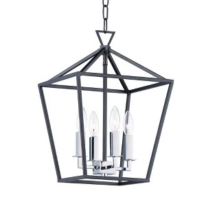 Maxim Lighting Abode 4 - Light Chandelier in  Textured Black/Polished Nickel - 1 of 2