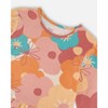 Deux par Deux Girl Organic Cotton Dress with Coral Flowers - 4 of 4