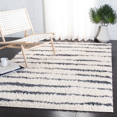 Plush Gray Synthetic Shag Area Rug 9' x 12' - Easy Care Design