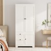 Buenhomino White Freestanding Modular Wardrobe Combo Armoires Closet,DIY Closet System with Wood Storage Drawers and Hanging Rods - 2 of 4