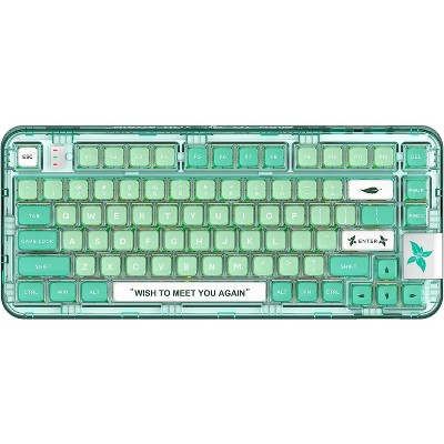 YUNZII Coolkiller CK75 Wireless Hot Swappable Mechanical Keyboard, Transparent Acrylic Gasket Mounted Keyboard (Glory Switch,Mint Green)