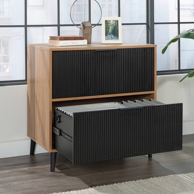 Serene Walnut and Black 2-Drawer Lateral File Cabinet