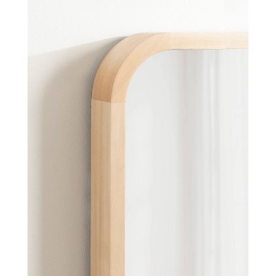 Natural Wood Rectangular Vanity Wall Mirror, 24 x 36