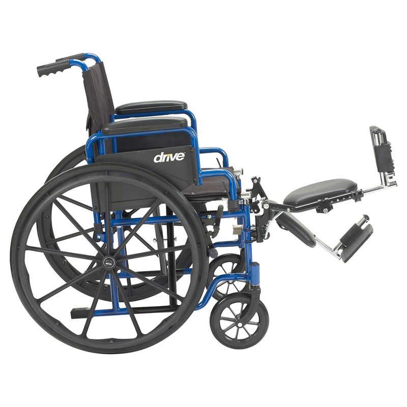 Drive Medical Streak Wheelchair with Flip Back Desk Arms, Elevating Leg Rests - 20&#34; Seat - Blue, 5 of 8