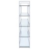 63" Contemporary 5 Shelf Zig Zag Bookcase with Glass Shelves Chrome - Coaster - 4 of 4