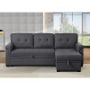 TiramisuBest Modern L-Shaped Lounger Sofa with Hidden Storage, Dark Gray Modular Sectional Couch for Living Room - 3 of 4