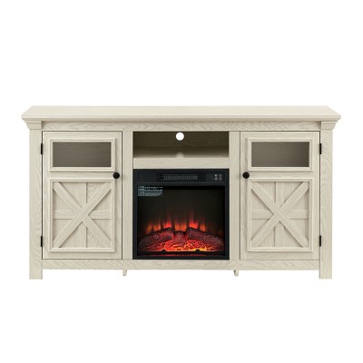NicBex Modern 60.23 Inch Fireplace TV Stand Highboy Entertainment Center with 2 Doors & 18 Inch Electric Fireplace Insert for TV Up to 65 Inch