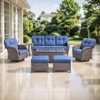 Belord Outdoor Patio Furniture Set with 5" Thick Cushions, Brown Wicker 7 Piece Patio Furniture Set with Swivel Gliding Rocker Chairs and Sofa Couch - 3 of 4